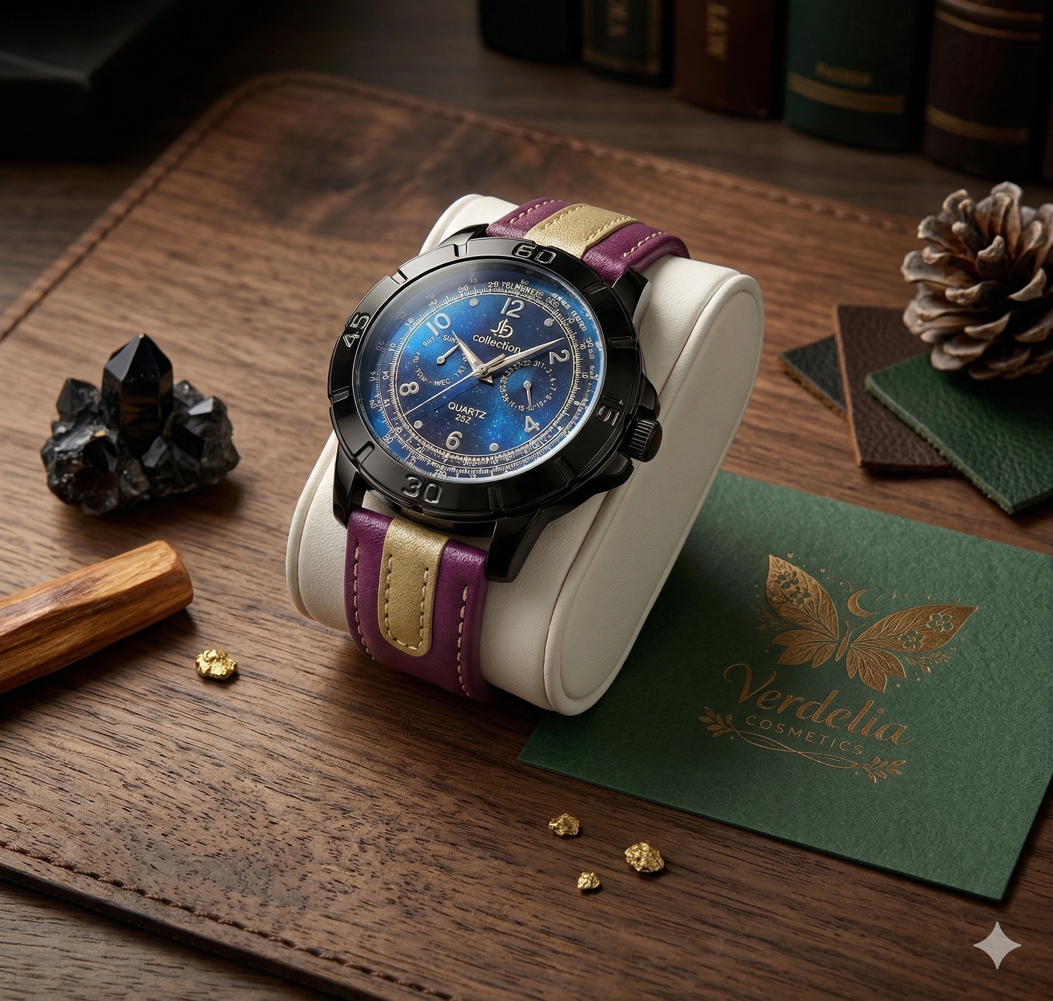 Reloj Jb collection Quartz 922 - Esfera Azul y Correa Bicolor